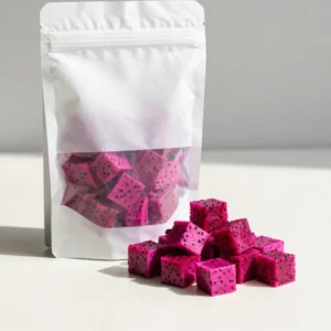 Exotic Dragonfruit Cubes Freeze-Dried